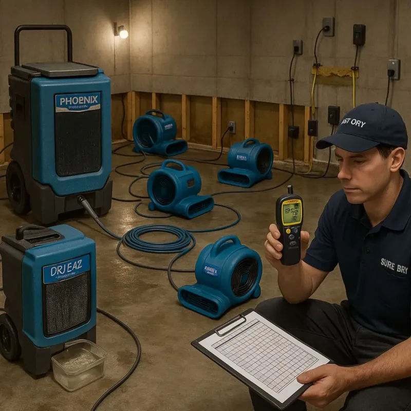 Structural Drying and Dehumidification process in Shamokin Dam, PA